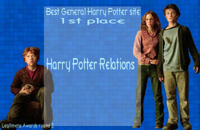 Legilimens Awards: Best General Harry Potter Site 1st Place (Harry Potter Relations)