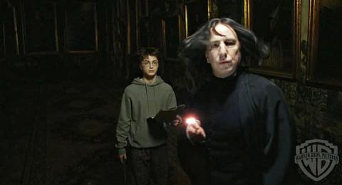 Who goes there?! ((By the way, I thought Snape's greasy hair looks funny in here lol))