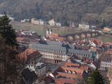 View of Heidelberg and the old bridge fron the castle