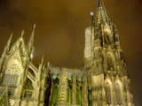 the dom lit up at night