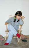 Bored Nika at her rocking chair