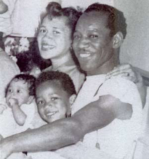 Jimi with his father, mother, and brother