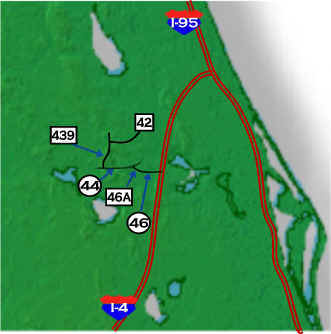 East coast map (not to scale)