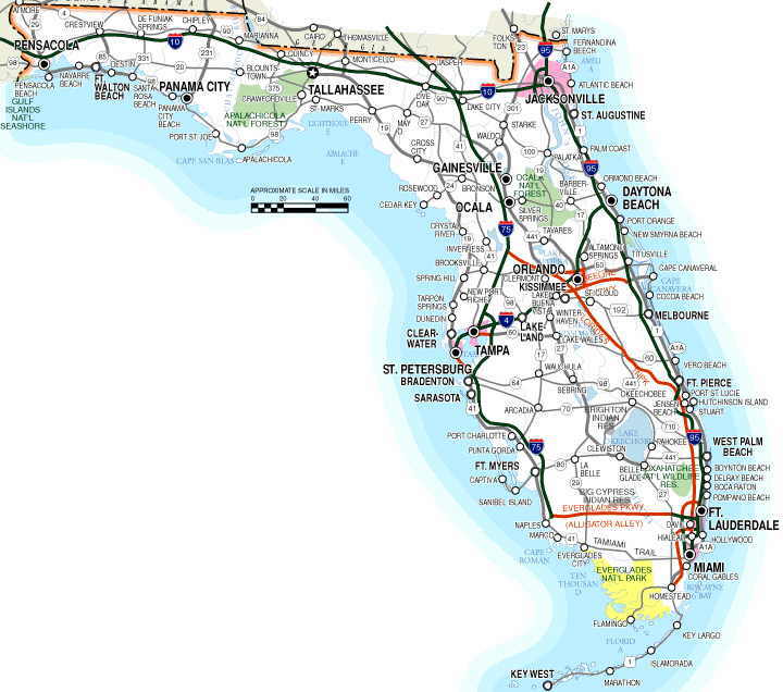 Clickable Map of Florida