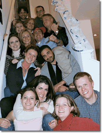 Friends on the stairs