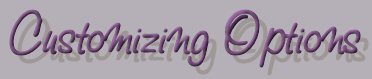 Customizing Options