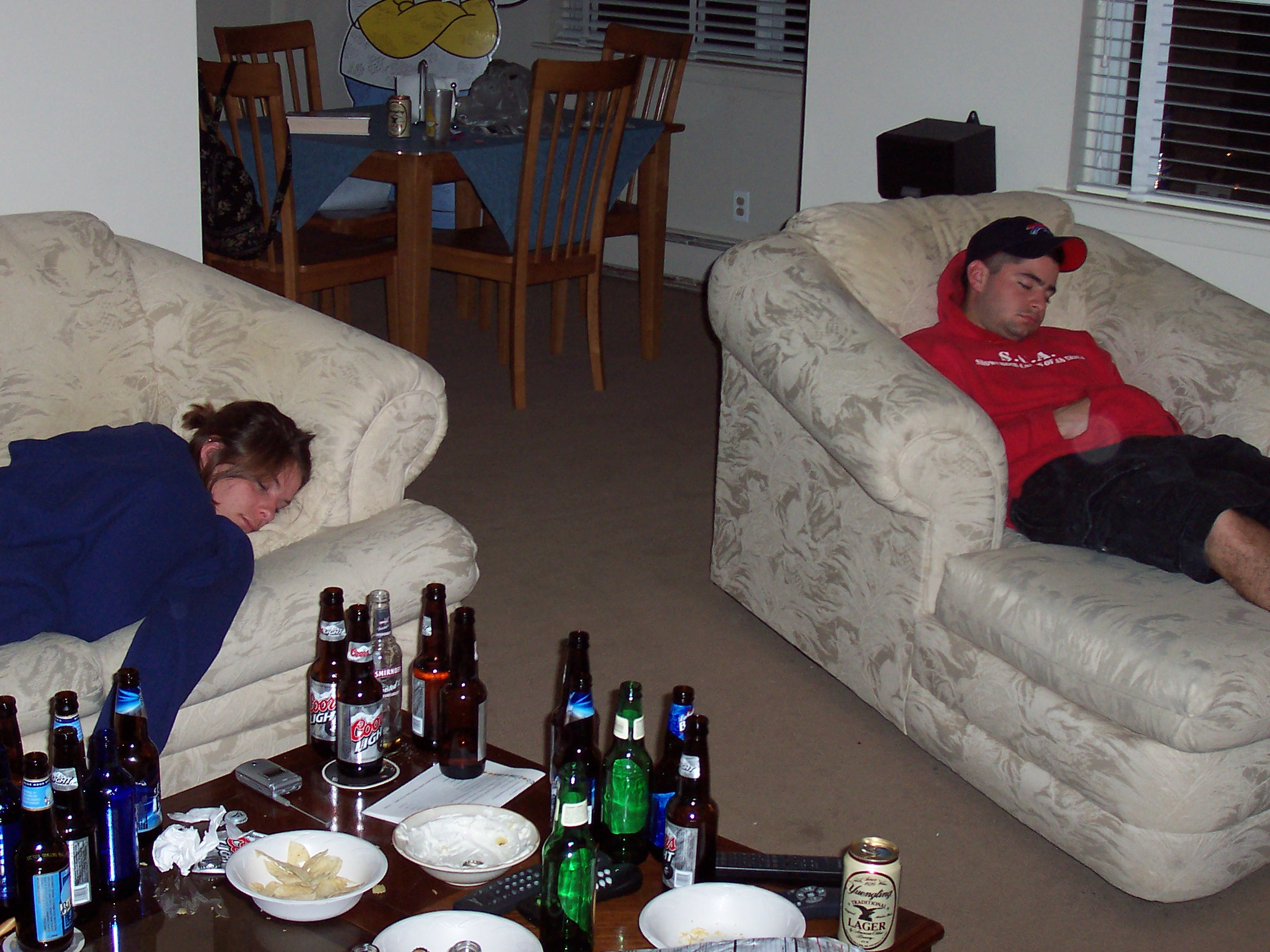 Kerri and Tassi out cold around 2:30 AM