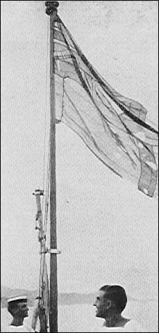 Amethyst's torn white ensign