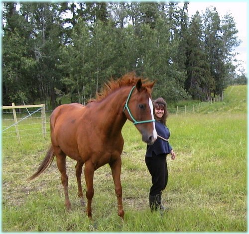 Wife holding horse