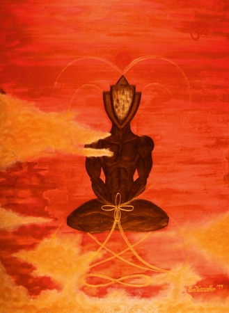 OMICRON CHAKRA - (c) 1999 Robert Kernodle - painting