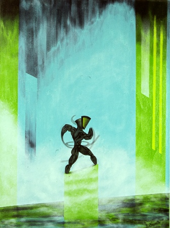 OMICRON CONTRACTION I - (c) 1999 Robert Kernodle - painting