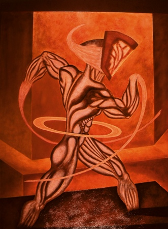 OMICRON CONTRACTION II - (c) 1999 Robert Kernodle - painting