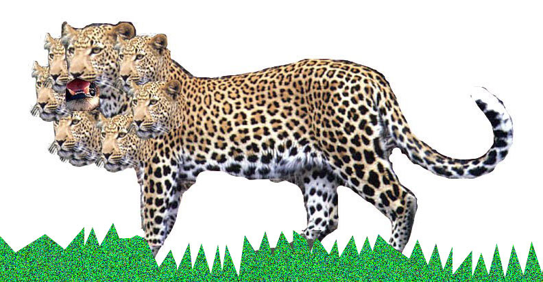 leopard with ten heads