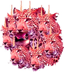 leopard head with ten horns