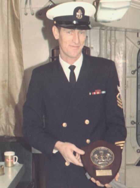 Chief Follet with 1967 Award for Christmas Lights