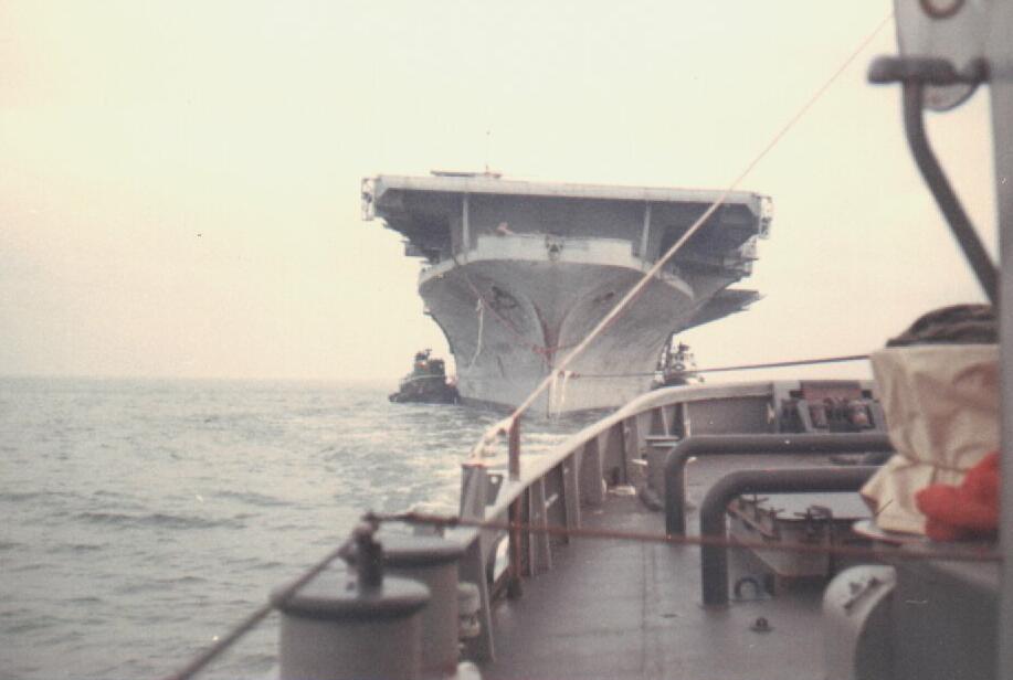 USS Antietam in tow from Quonset to Philadelphia