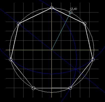 Constructing a heptagon using a grid