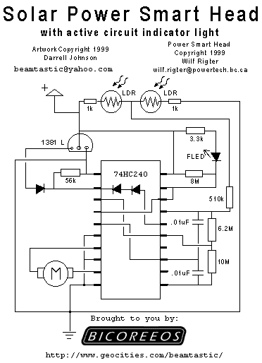 Conserves power by "locking on" to light source