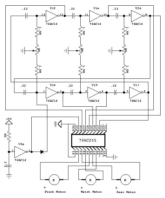 A walker with 3 motors
