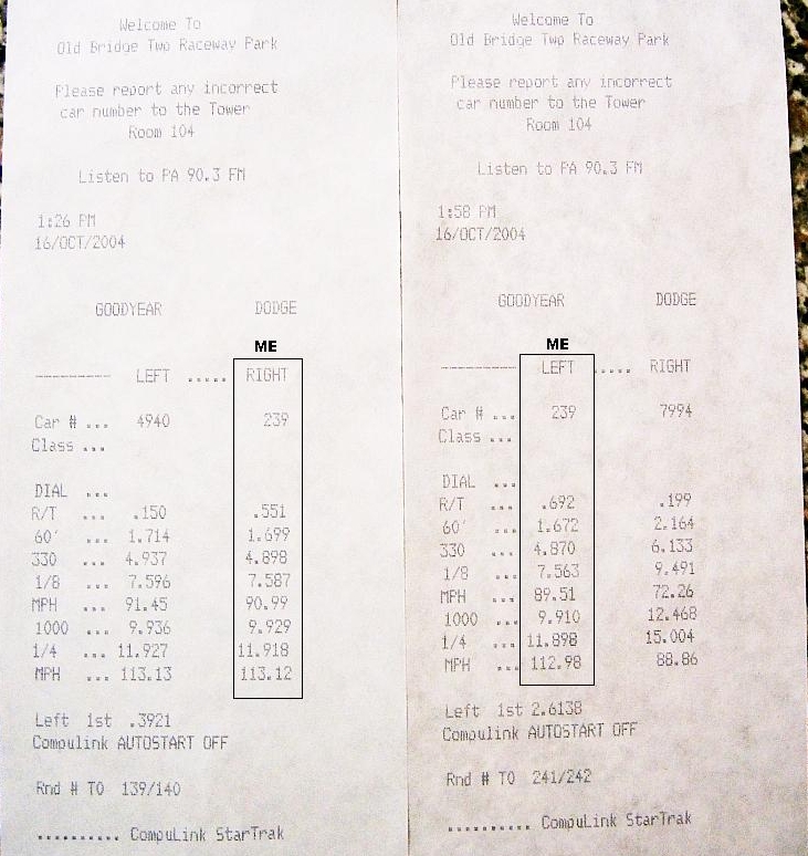 11.8 and 11.9, English Town Oct 16th, 2004