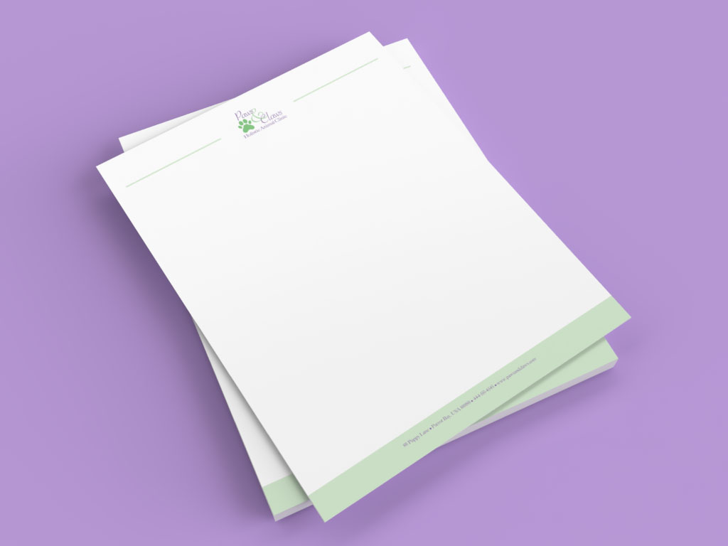 Paws and Claws Holistic Animal Clinic Letterhead