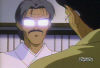 It's the glint in the glasses !!kinda.. freaky