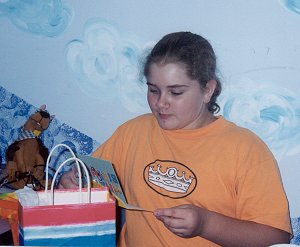 Opening birthday gifts