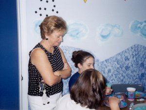Mrs. Sandi, Sara & the back of Elizabeth's head!