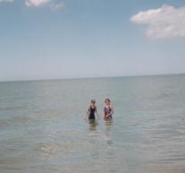 Me (left) and Sarah (right) in the ocean near Tampa---1998