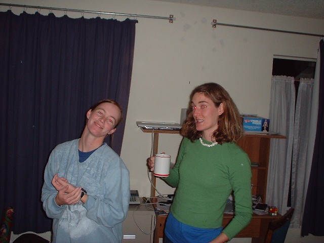 Cara and Emily goofing at Toms