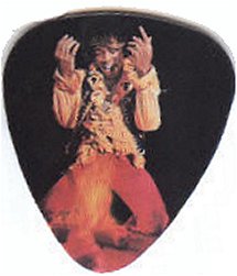 Famous picture of Jimi Hendrix lighting his guitar on fire at the Monterey Pop Festival on June 18, 1967 - FRONT