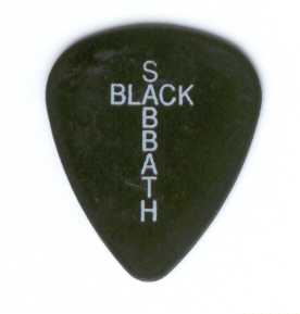 Tony Iommi's pick. Personally came from the nubs of Tony 'The Master's' fingers, while on tour in Europe, Summer of 1994. You can tell it was used.