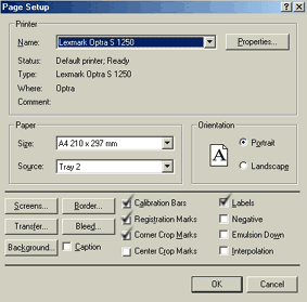 Page Setup Options