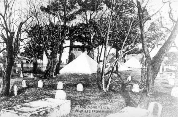 Monuments at the National Cemetery in St. Augustine; all the casualties from Dade's Massacre are buried under the pyramids
