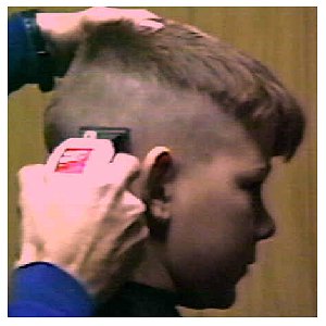 Cutting the back and sides.