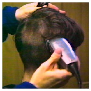 The hair is cut to 1/4 inch over the crown.