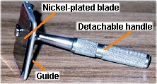 Blade fitted to shaving handle