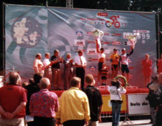 Podio del PostDanmark Rundt 1999