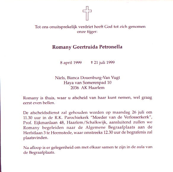 Romany's kaartje