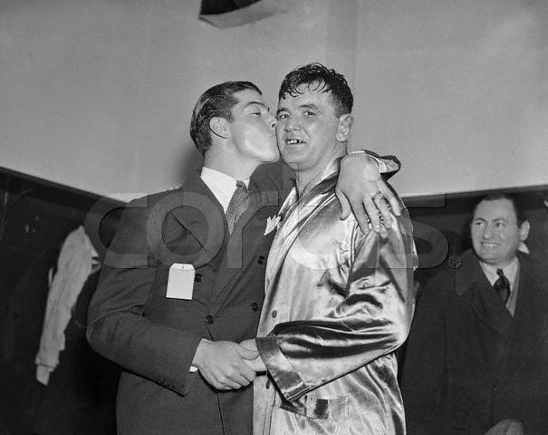 Joe DiMaggio Kissing James J. Braddock