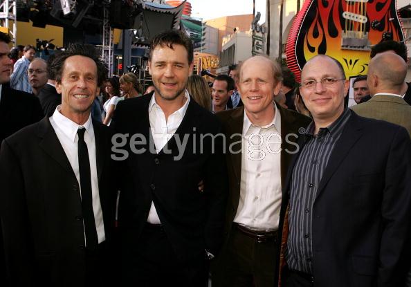 Brian Grazer. Russell Crowe, Ron Howard and Akiva Goldman at CM Premiere in L.A, May 23 2005