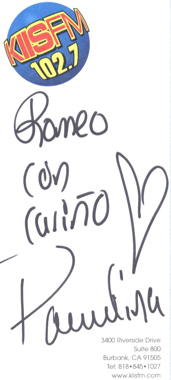 my autograph of Paulina Rubio