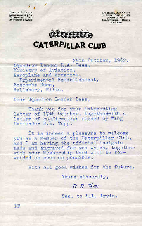 Welcome to the Caterpillar Club
