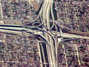 Los Angeles freeway interchange