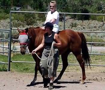 Martha riding Susan