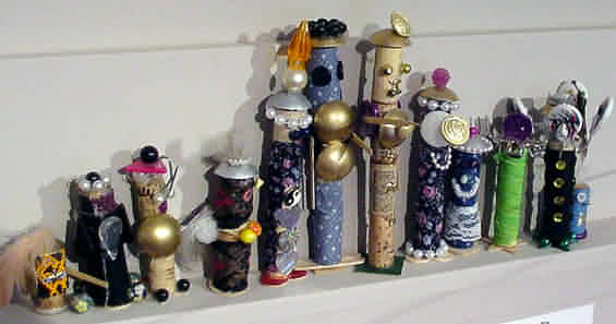 Chess pieces made by school children