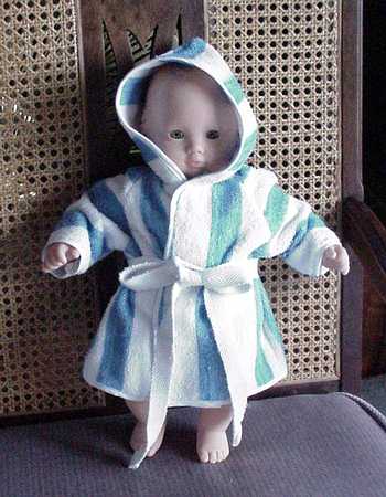 Rose, in terry cloth bathrobe