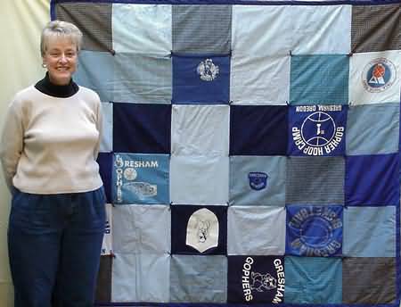 Quilt made from basketball jerseys