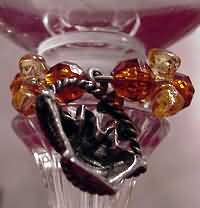Wine charm on a wine glass