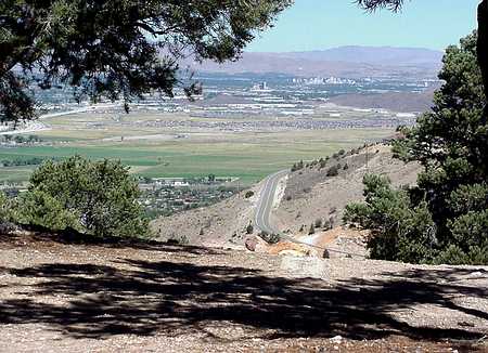 View of Reno from highway to Virginia City